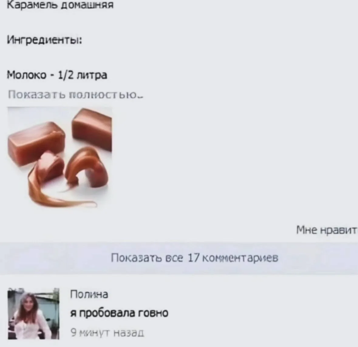 Мем с текстом Я пробовала говно